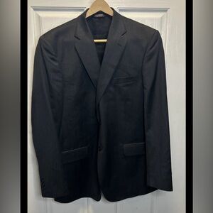 Jos A Bank Men's Suit Dark Gray Charcoal, Jacket 43L Double-Vented, Pants 34x32
